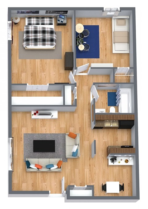 Two bedroom floorplan